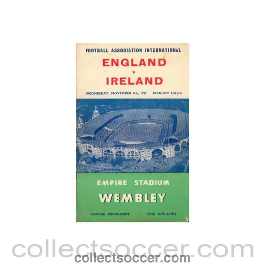 1957 England V Ireland Programme 06/11/1957 - Collect Soccer