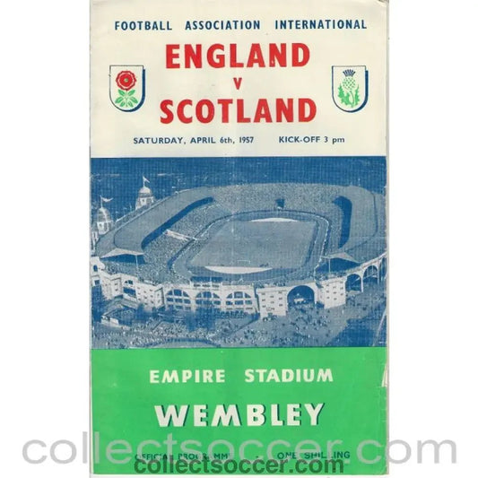 1957 England v Scotland Official Programme 6/4/1957 - Collect Soccer