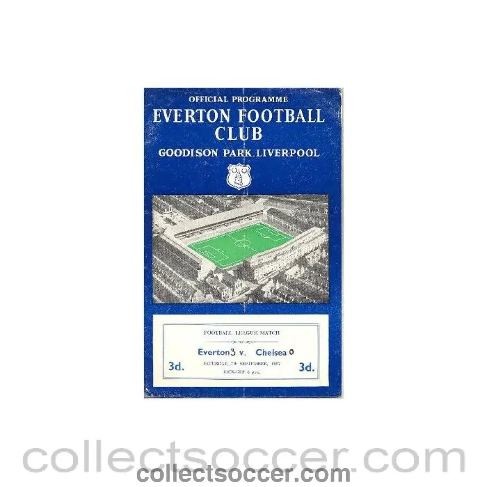 1957 - Everton v Chelsea official programme 07/09/1957 - Collect Soccer