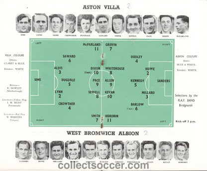 1957 FA Cup Semi Final Aston Villa v West Bromwich Albion Programme at Molineux - Collect Soccer