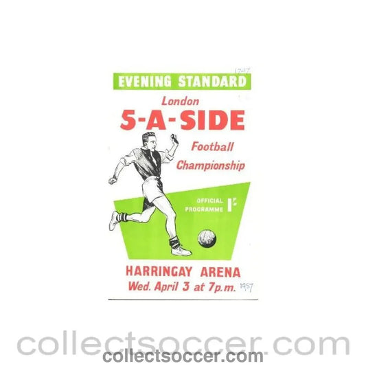 1957 Five - a - Side official programme - Collect Soccer