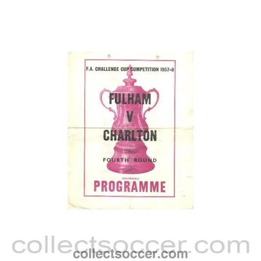 1957 - Fulham v Charlton Athletic official programme 1957 - 1958 pirate - Collect Soccer