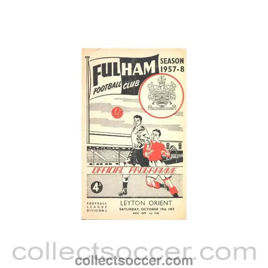 1957 - Fulham v Leyton Orient official programme 19/10/1957 - Collect Soccer