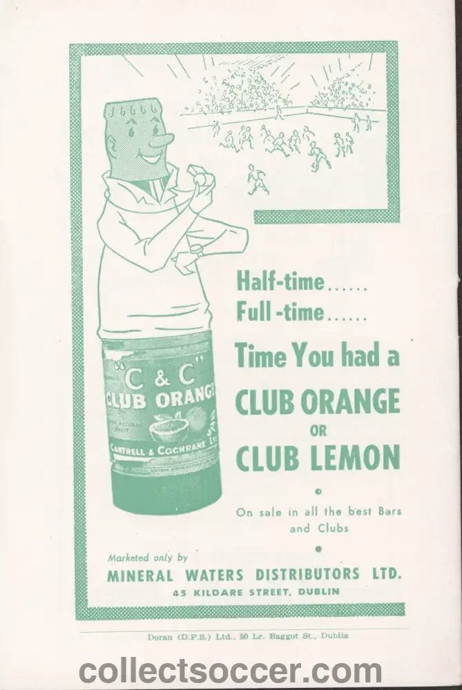 1957 Ireland v England Programme - Collect Soccer