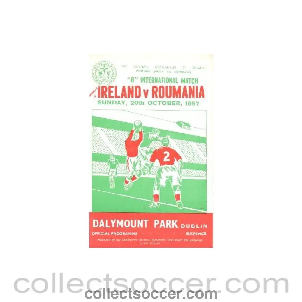 1957 - Ireland v Romania official programme 20/10/1957 - Collect Soccer