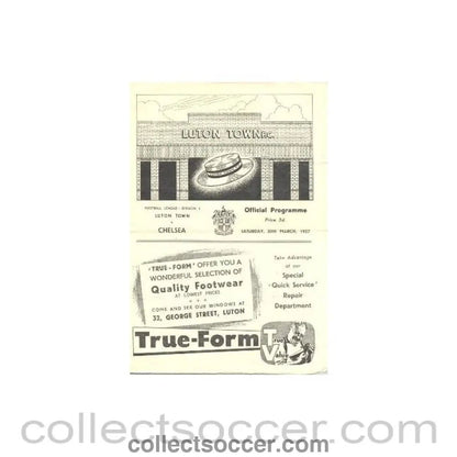 1957 - Luton vChelsea official programme 30/03/1957 - Collect Soccer