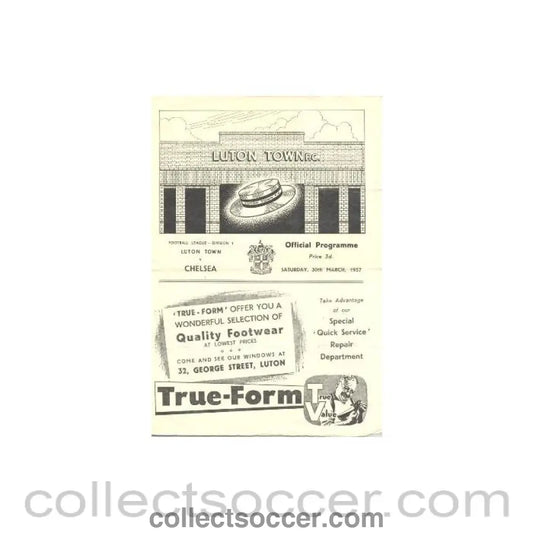 1957 - Luton vChelsea official programme 30/03/1957