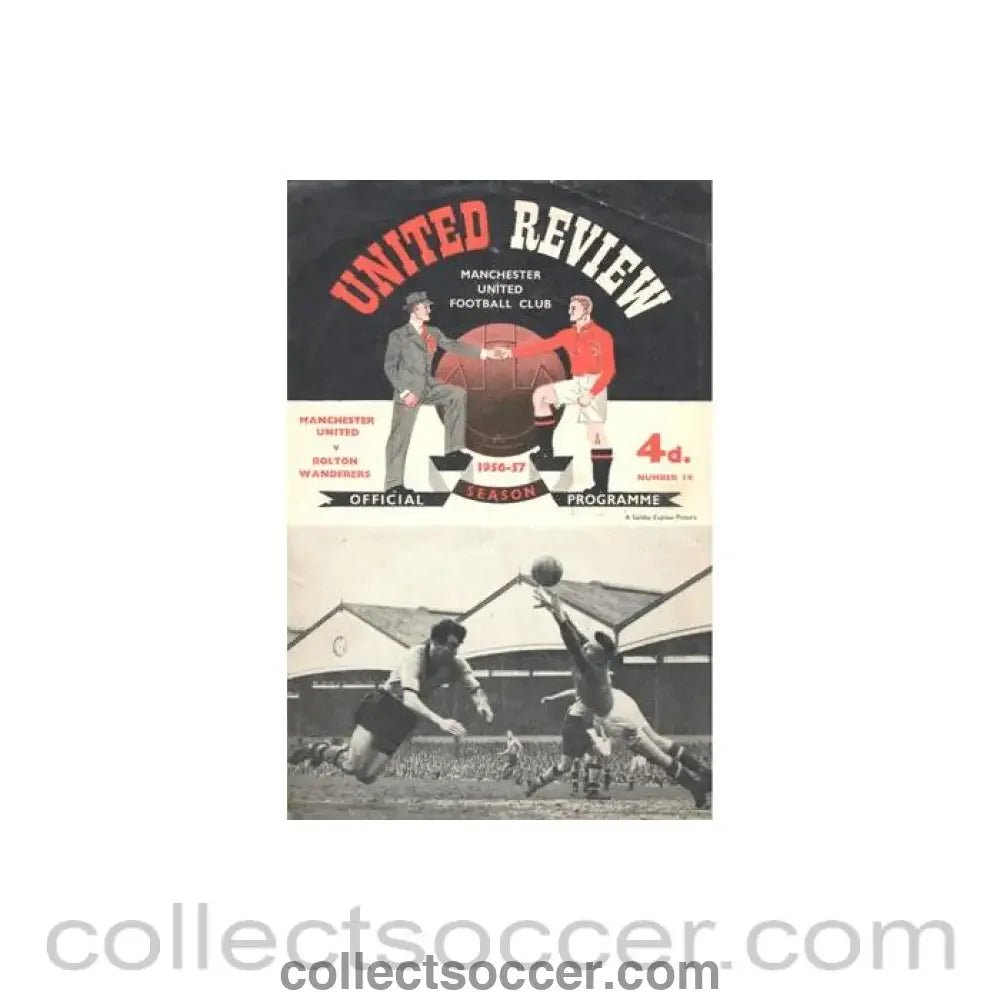 1957 - Manchester United V Bolton Wanderers 23/03/1957 - Collect Soccer