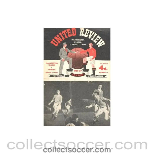 1957 - Manchester United v Chelsea official programme 01/01/1957 - Collect Soccer