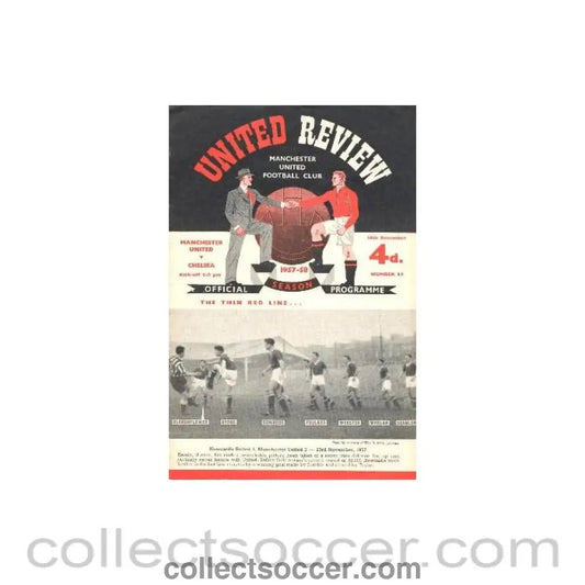 1957 - Manchester United v Chelsea official programme 14/12/1957 - Collect Soccer