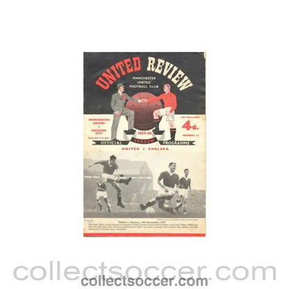 1957 - Manchester United v Leicester City official programme 21/12/1957 Football League - Collect Soccer