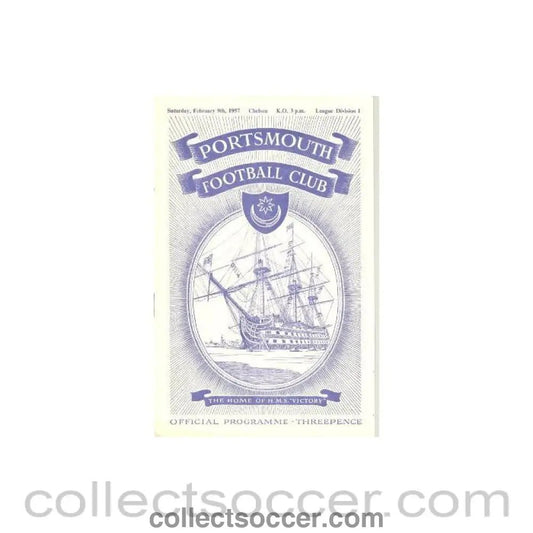 1957 - Portsmouth vChelsea official programme 09/02/1957 - Collect Soccer