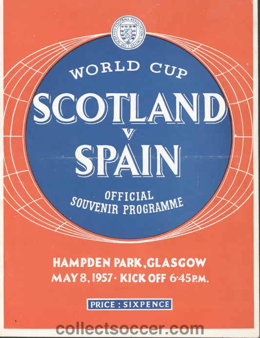 1957 Scotland v Spain Official Football Programme