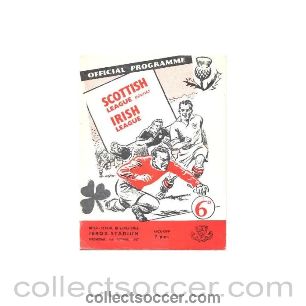 1957 - Scottish League v Irish League official programme 09/10/1957 - Collect Soccer
