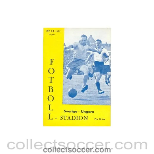 1957 - Sweden v Hungary official programme 16/06/1957 - Collect Soccer