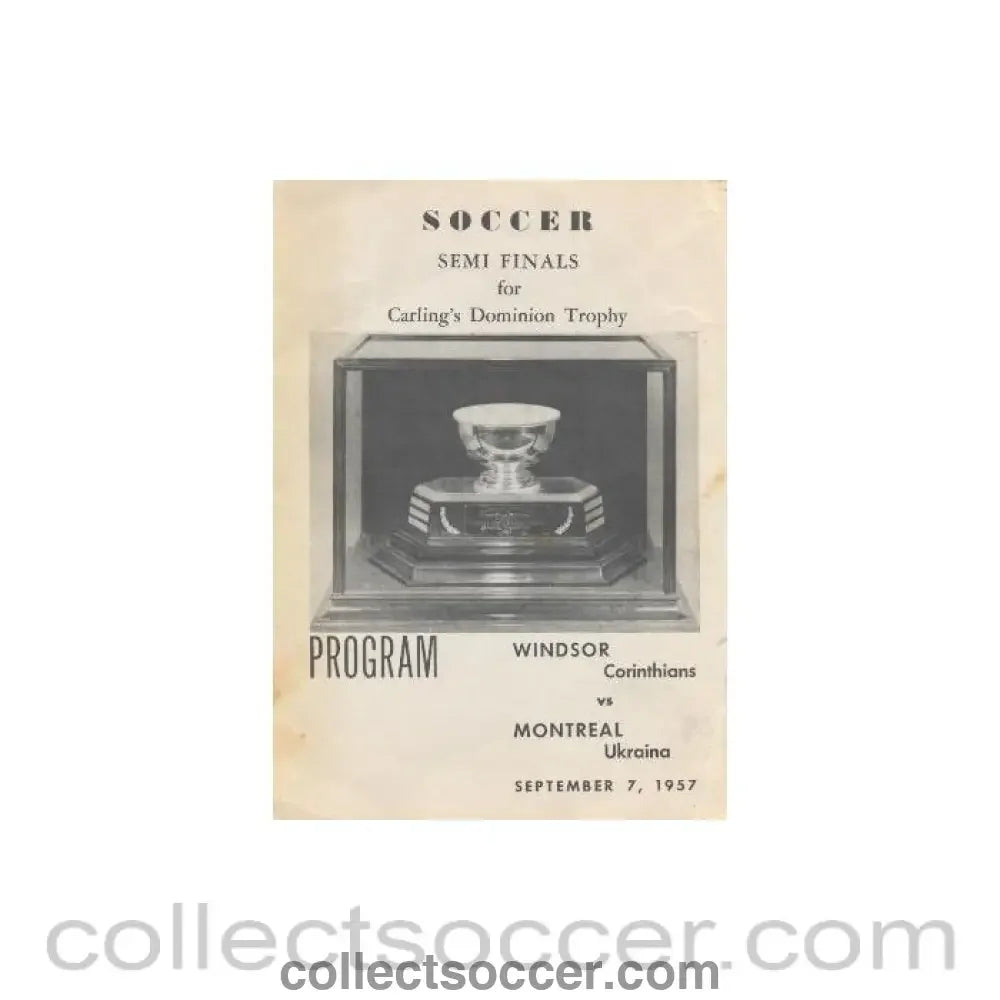 1957 Windsor Corinthians v Monreal Uktaina official programme 07/09/1957
