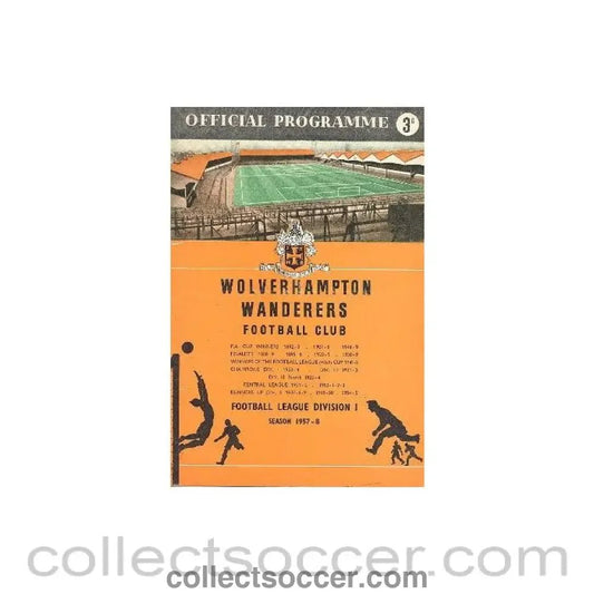 1957 - Wolverhampton Wanderers v Aston Villa official programme 16/09/1957 Football League - Collect Soccer