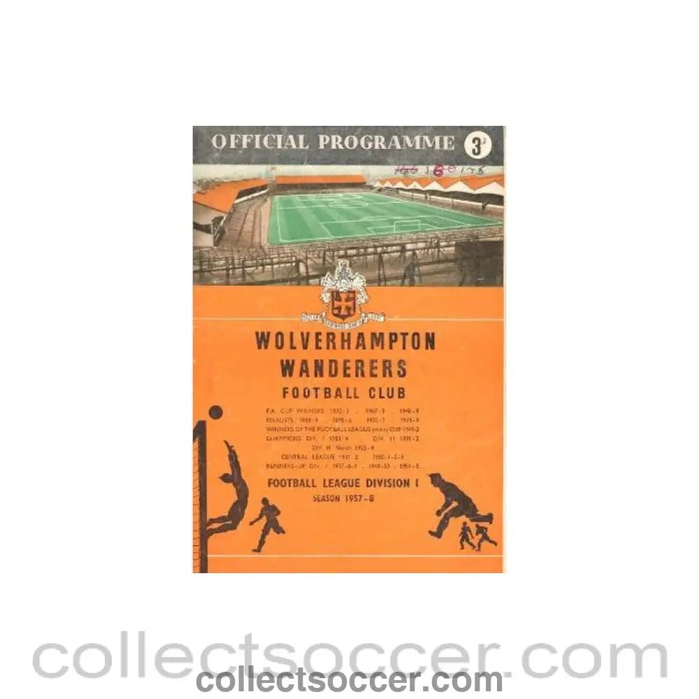 1957 - Wolverhampton Wanderers v Chelsea official programme 19/10/1957 - Collect Soccer