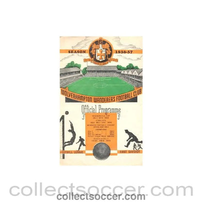 1957 - Wolverhampton Wanderers vChelsea official programme 02/03/1957