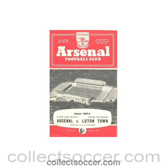 1958 - Arsenal v Luton official programme 27/12/1958