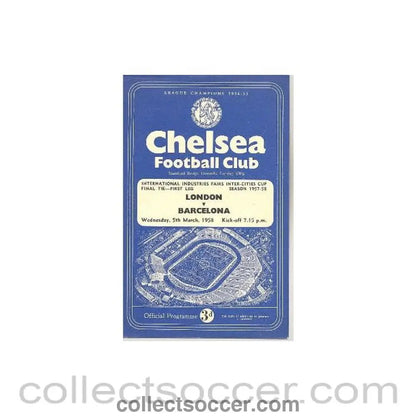 1958 - At Chelsea London v Barcelona official programme 05/03/1958 - Collect Soccer