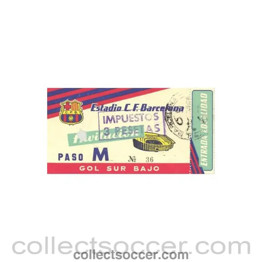 1958 - Barcelona unused ticket 1958-1959