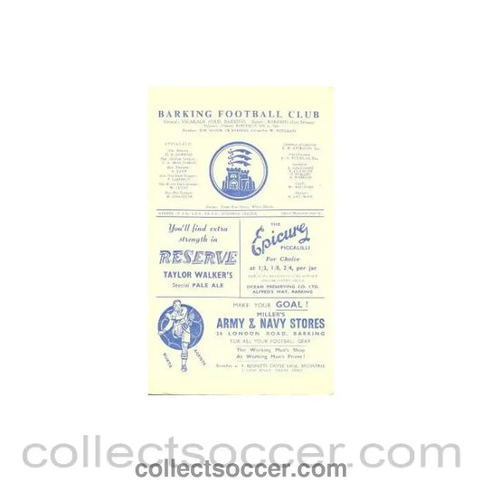 1958 - Barking v Romford official programme 05/04/1958