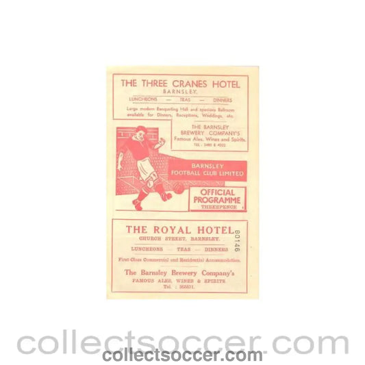 1958 - Barnsley v Hull City official programme 08/01/1958