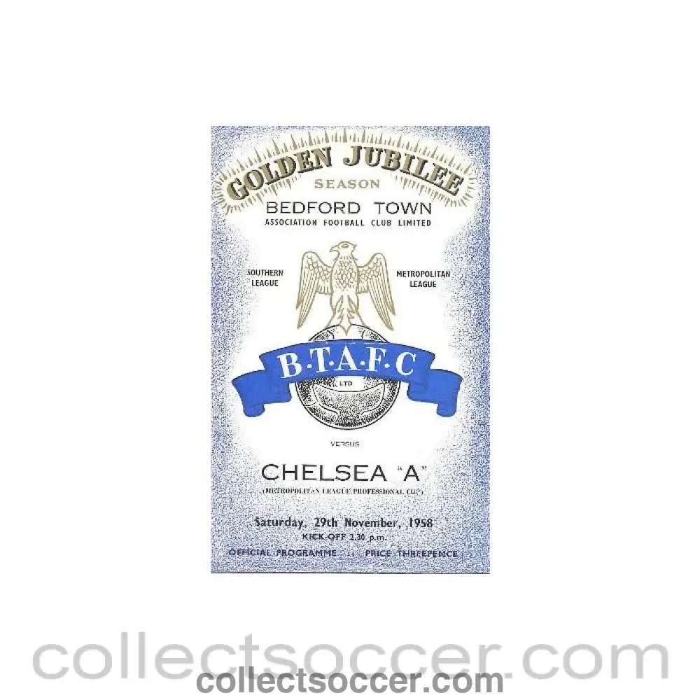 1958 - Bedford vChelsea A official programme 29/11/1958