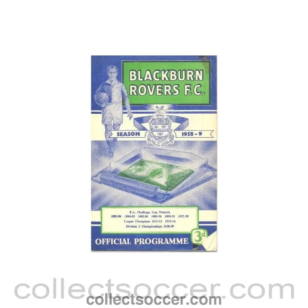1958 - Blackburn Rovers v Blackpool official programme 15/09/1958 - Collect Soccer