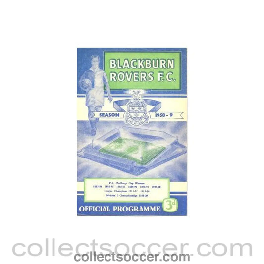 1958 - Blackburn Rovers vChelsea official programme 25/12/1958