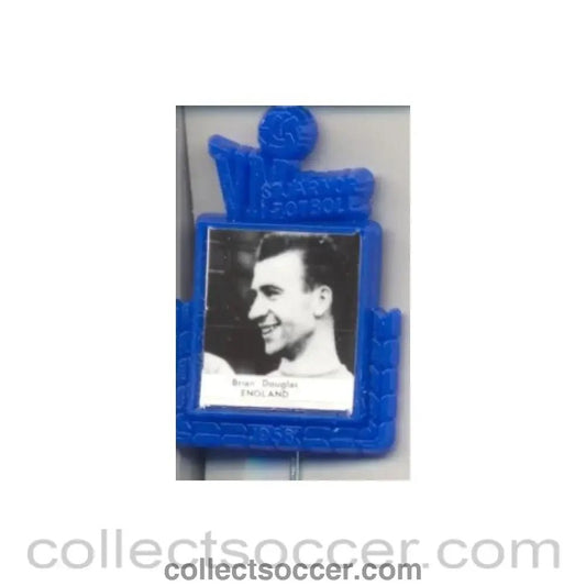 1958 - Brian Douglas England World Cup 1958 Badge Blue - Collect Soccer
