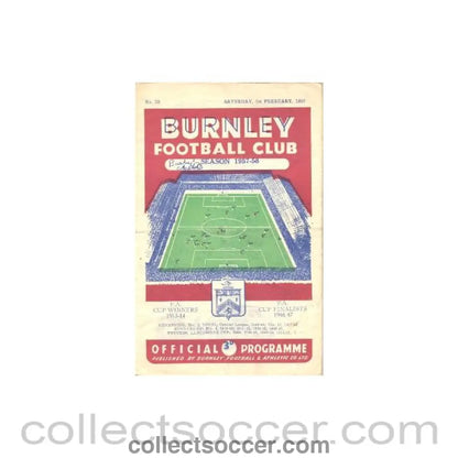 1958 - Burnley vChelsea official programme 01/02/1958