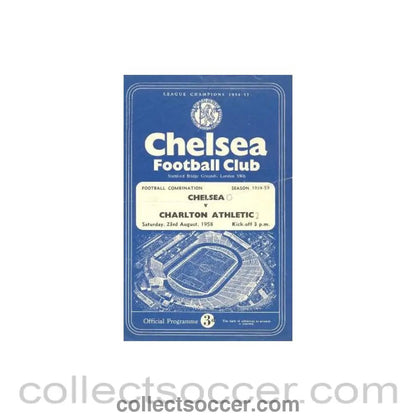 1958 - Chelsea Reserves v Charlton Reserves official programme 23/08/1958 - Collect Soccer