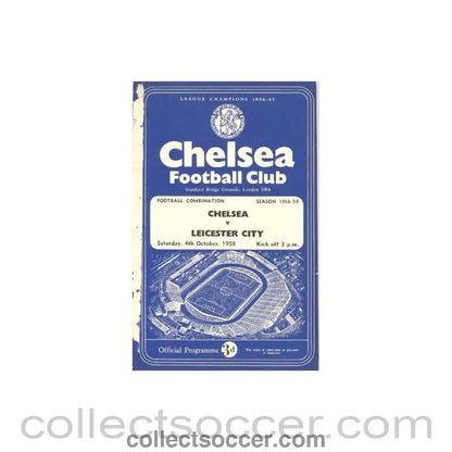 1958 - Chelsea Reserves v Leicester Reserves official programme 04/10/1958, reduced price - Collect Soccer