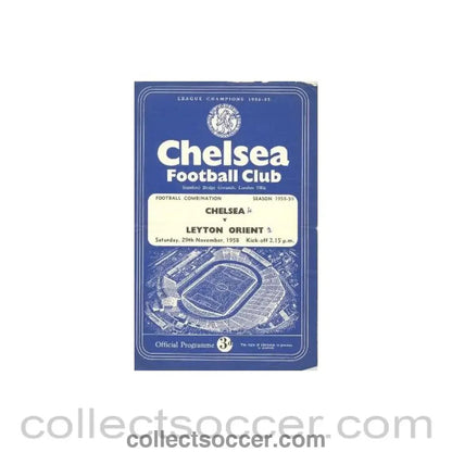 1958 - Chelsea Reserves v Leyton Orient Reserves official programme 29/11/1958 - Collect Soccer