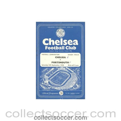 1958 - Chelsea Reserves v Portsmouth Reserves official programme 06/09/1958 - Collect Soccer
