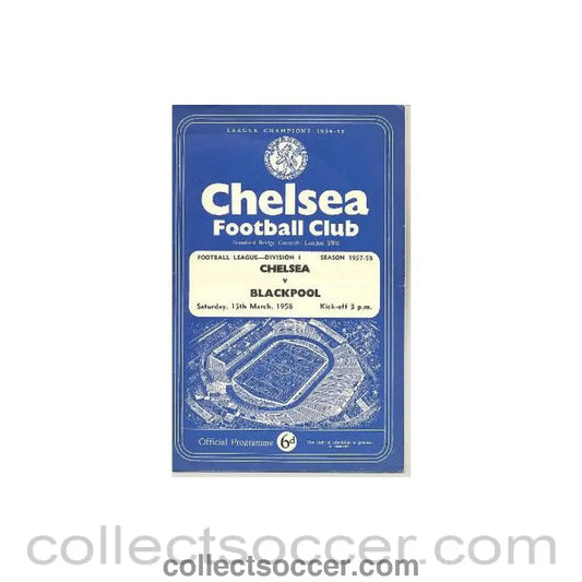 1958 - Chelsea v Blackpool official programme 15/03/1958