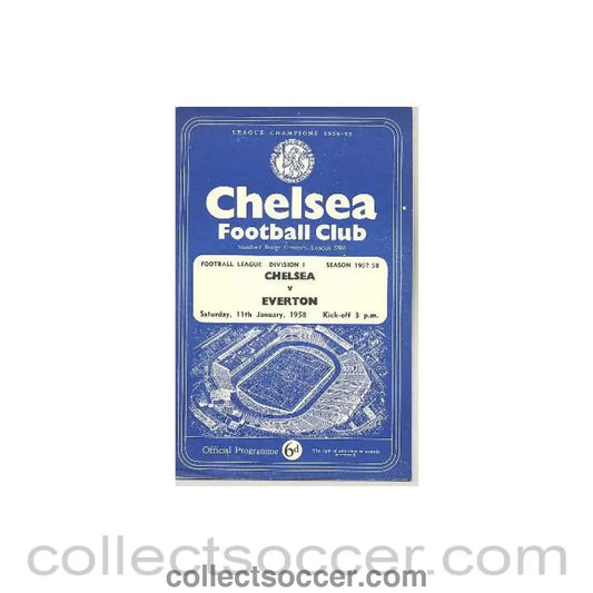 1958 - Chelsea v Everton official programme 11/01/1958