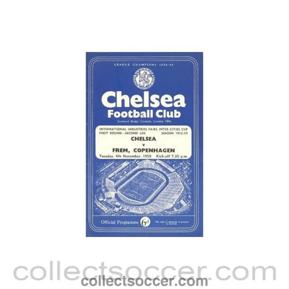 1958 - Chelsea v Frem, Copenhagen official programme 04/11/1958 - Collect Soccer