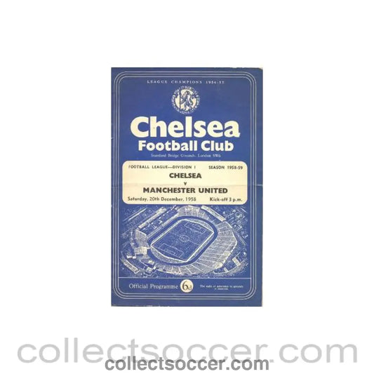 1958 - Chelsea v Manchester United official programme 20/12/1958