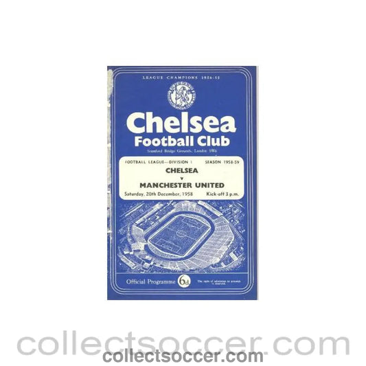 1958 - Chelsea v Manchester United official programme 20/12/1958