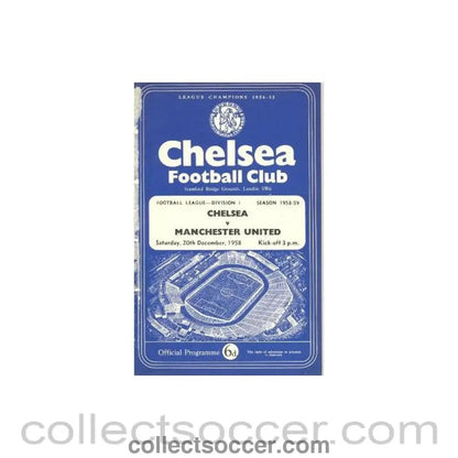 1958 - Chelsea v Manchester United official programme 20/12/1958 - Collect Soccer