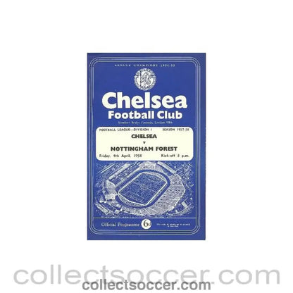 1958 - Chelsea v Nottingham Forest official programme 04/04/1958 - Collect Soccer