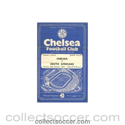 1958 - Chelsea v South Africans official programme 28/10/1958 - Collect Soccer