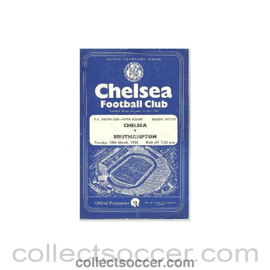 1958 - Chelsea v Southampton official programme 18/03/1958