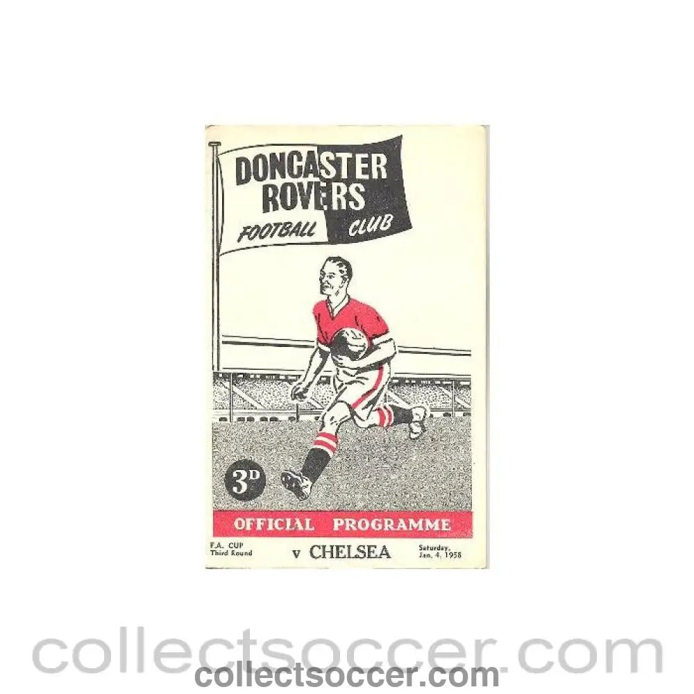 1958 - Doncaster Rovers vChelsea official programme 04/01/1958 - Collect Soccer