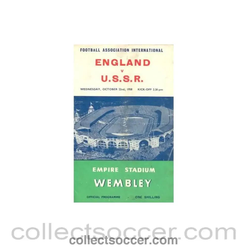 1958 England v U.S.S.R. official programme 22/10/1958 - Collect Soccer