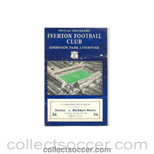 1958 - Everton v Blackburn Rovers official programme 25/01/1958 - Collect Soccer