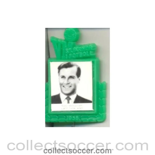 1958 - Fritz Herkenrath W. Germany World Cup 1958 Badge Green - Collect Soccer